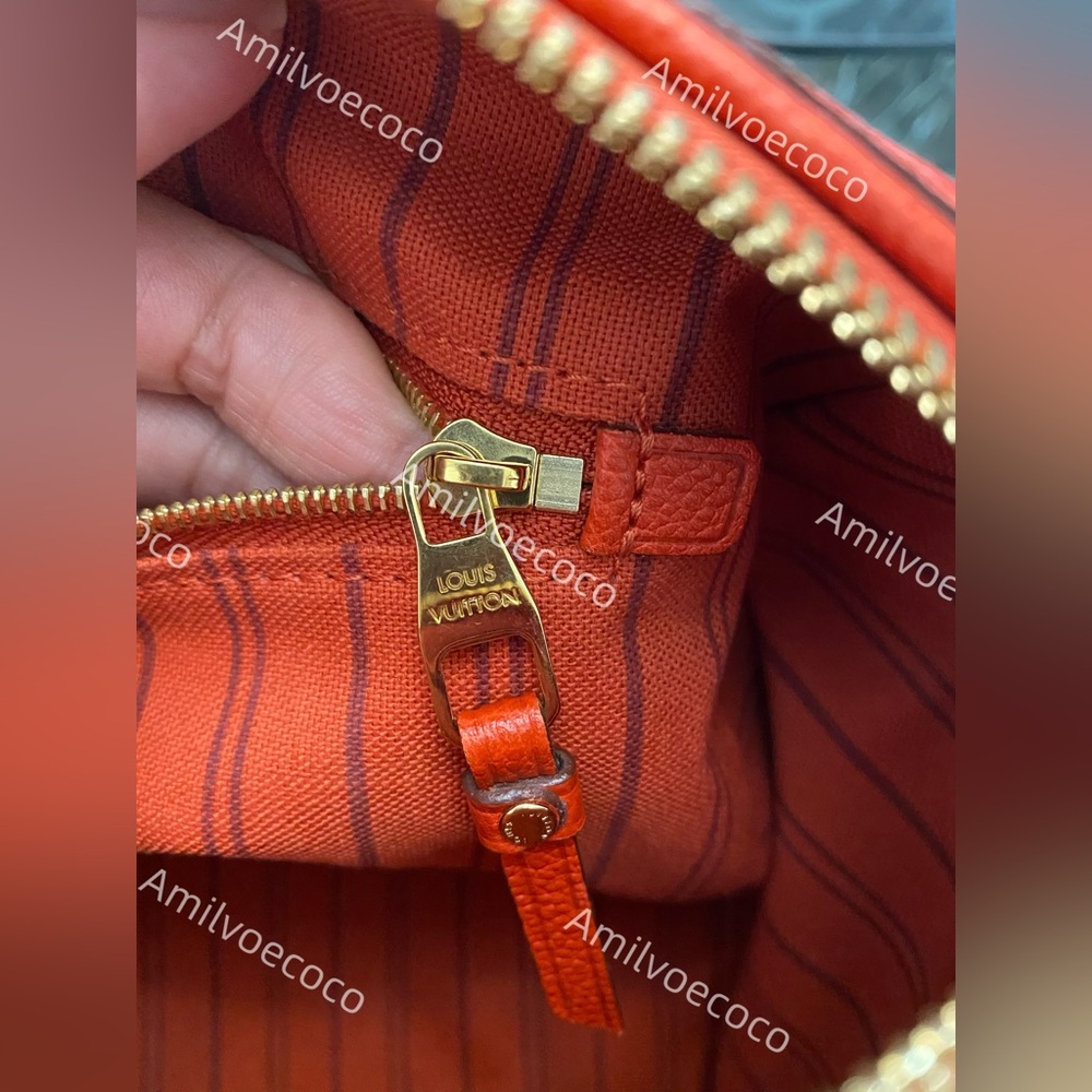 LOUIS VUITTON MONOGRAM EMPREINTE SPEEDY 25 BANDOULIERE RED AUTHENTIC - Picture 14 of 15